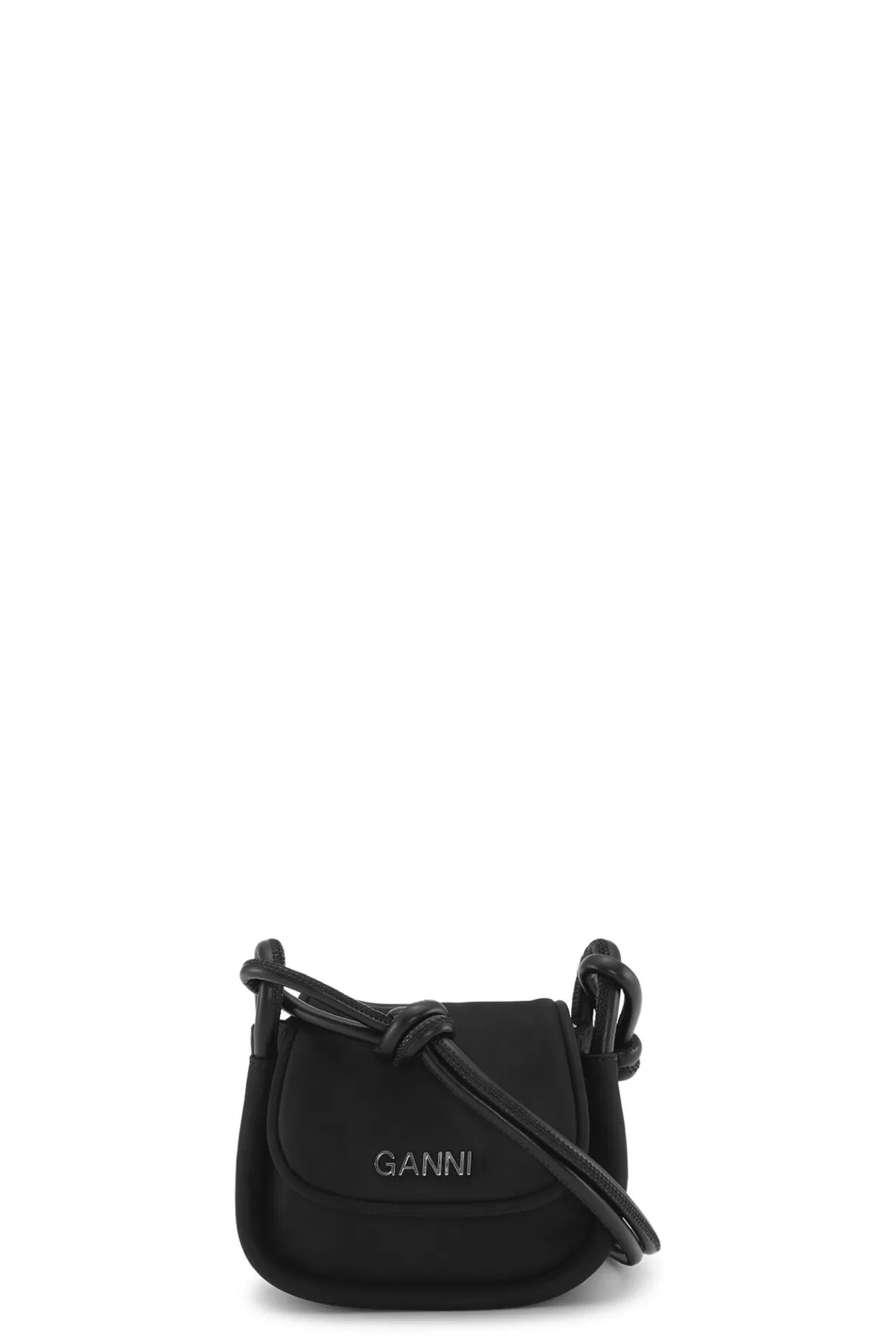 GANNI Handtasche<Schwarze Umklappbare Tasche Mit Knoten Black