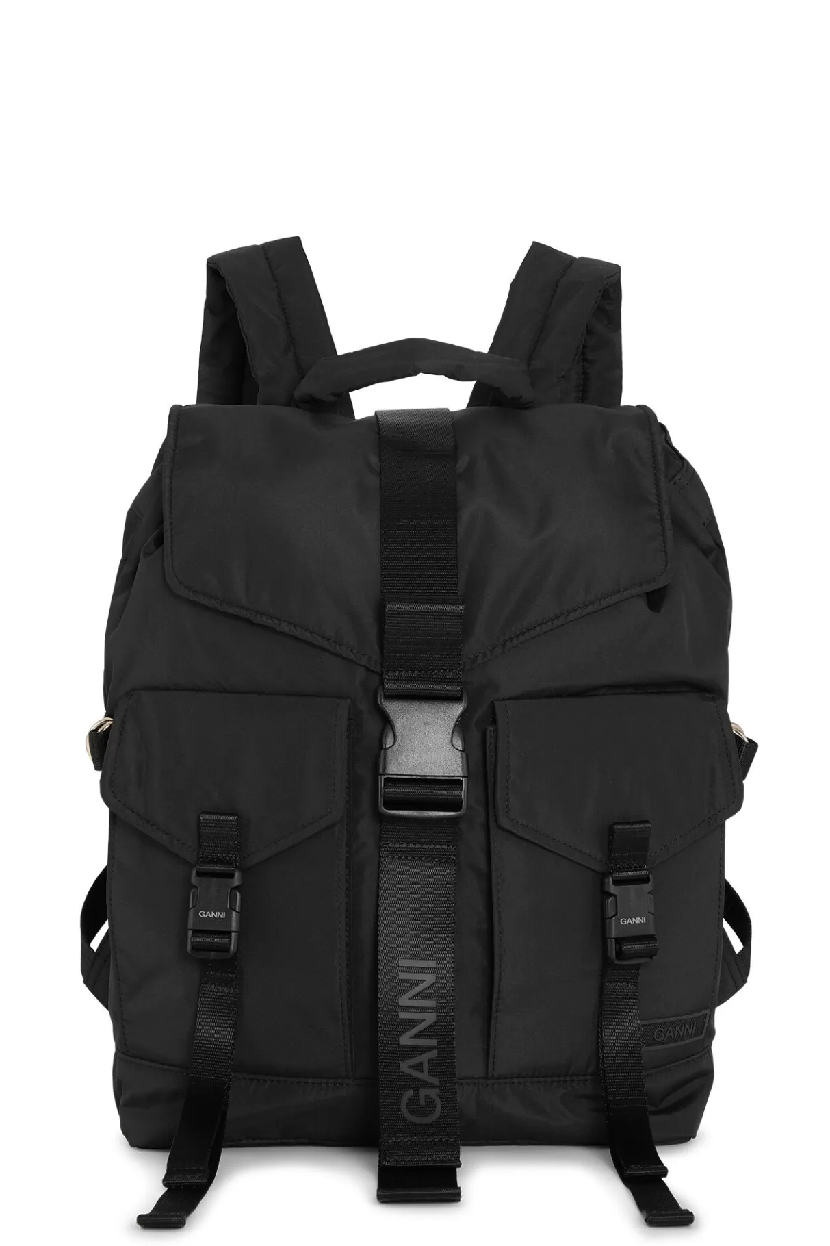 GANNI Rucksack<Schwarzer Rucksack Aus Tech-Gewebe Black