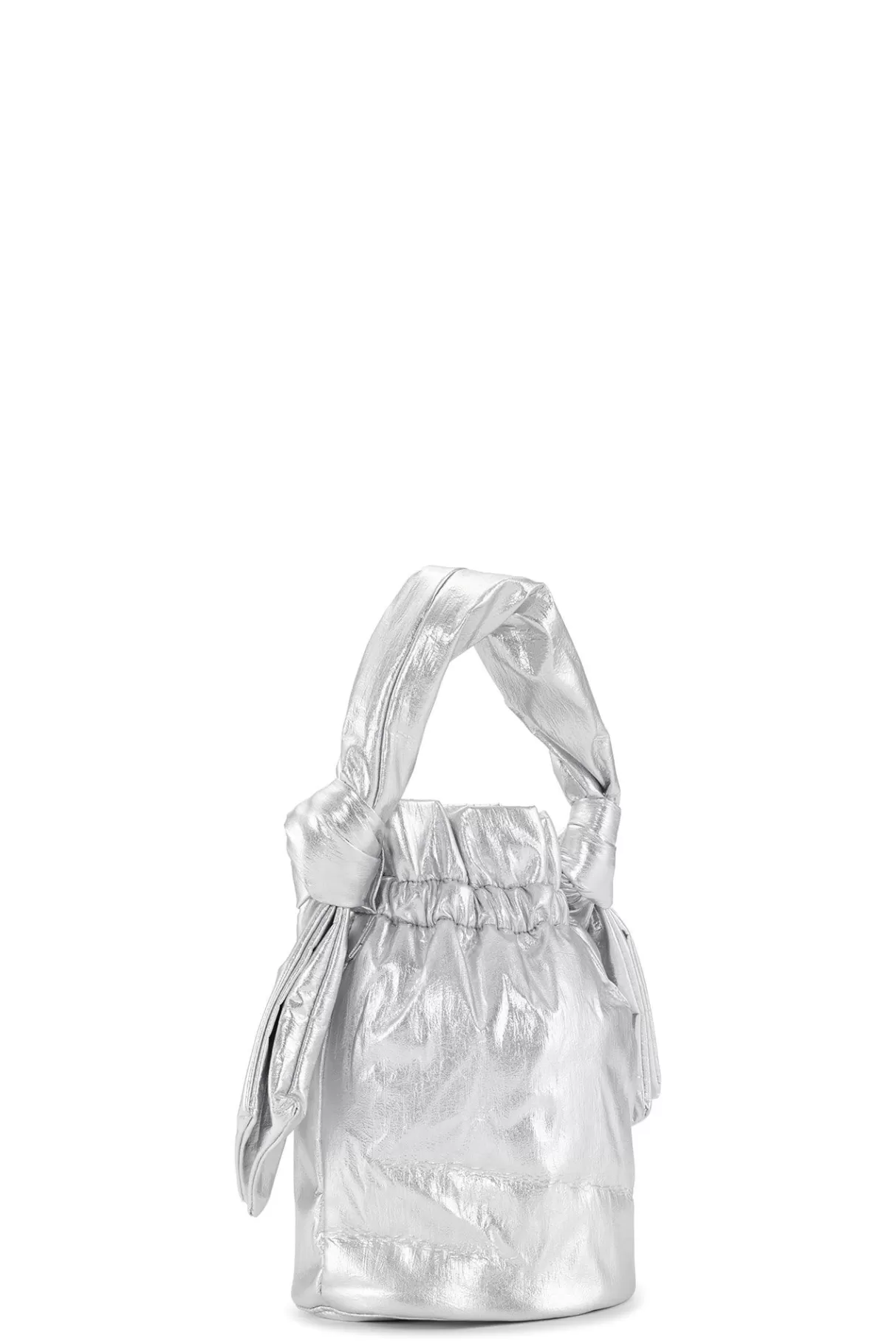 GANNI Handtasche<Silberne Tasche Mit Geknotetem Griff Fur Besondere Anlasse Silver