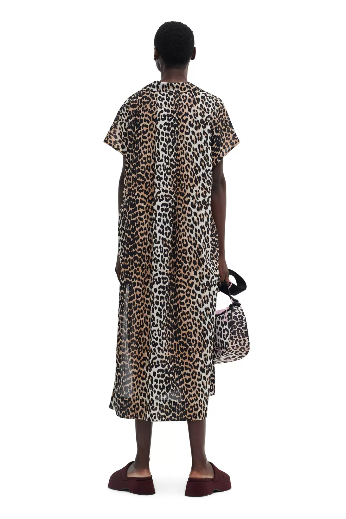 GANNI Bademode<Strand-Kaftan Leopard