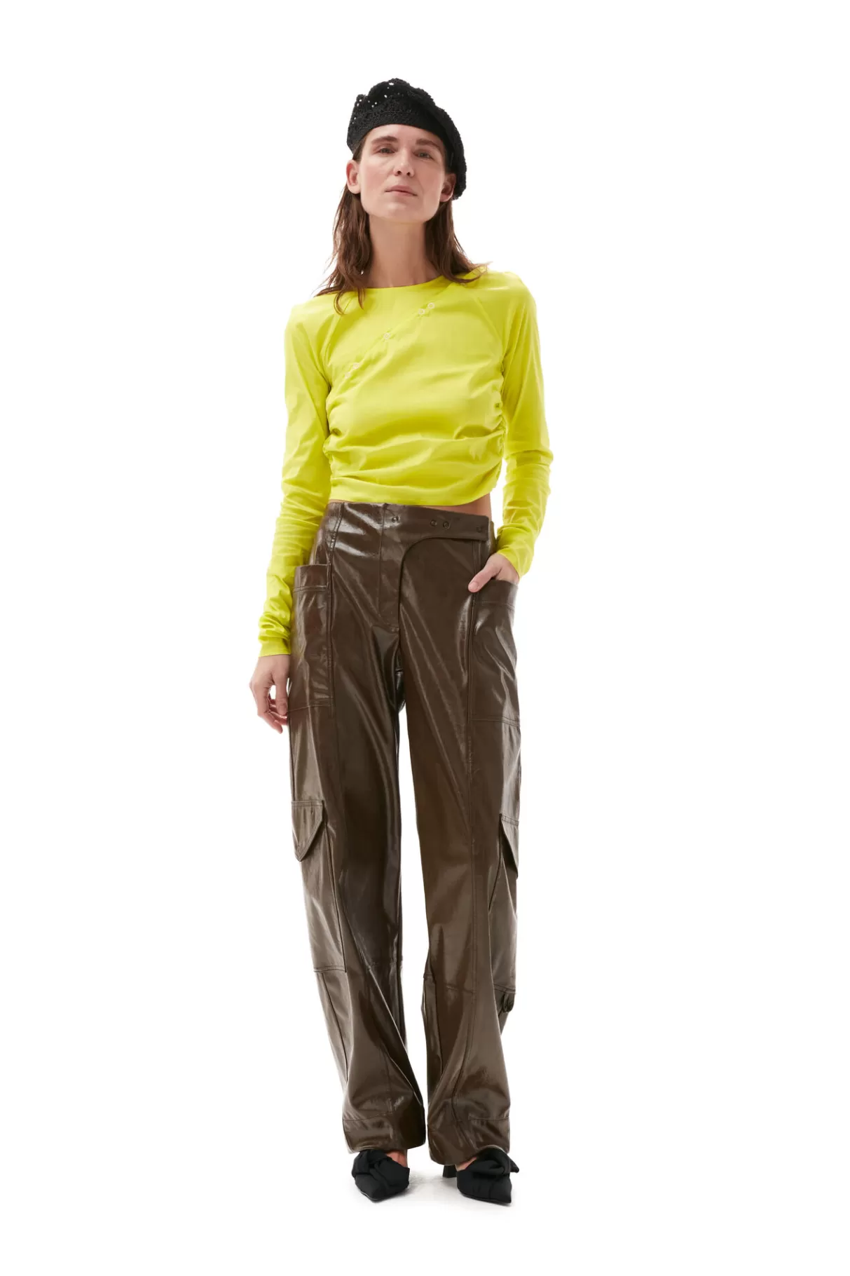 GANNI Tops<Stretch-Baumwollbluse Sulphur Spring