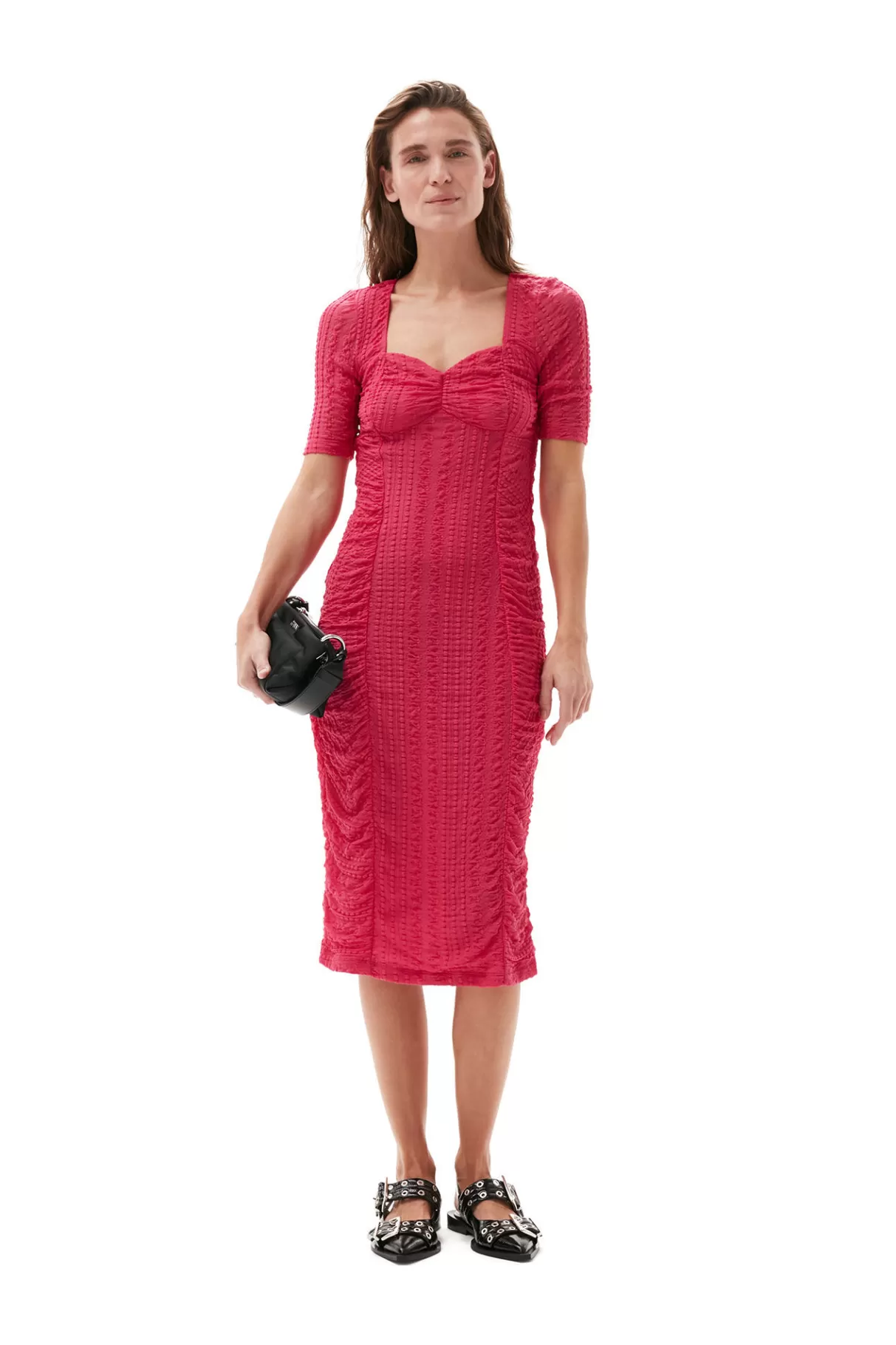 GANNI Kleider<Stretch-Lace-Midikleid Mit Ruschen Love Potion