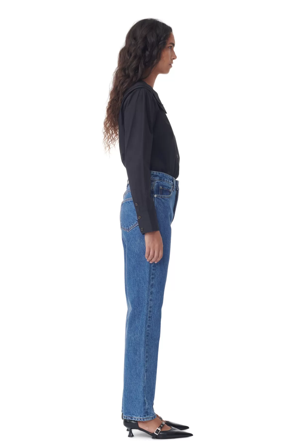 GANNI Hosen<Swigy Jeans Mid Blue Stone