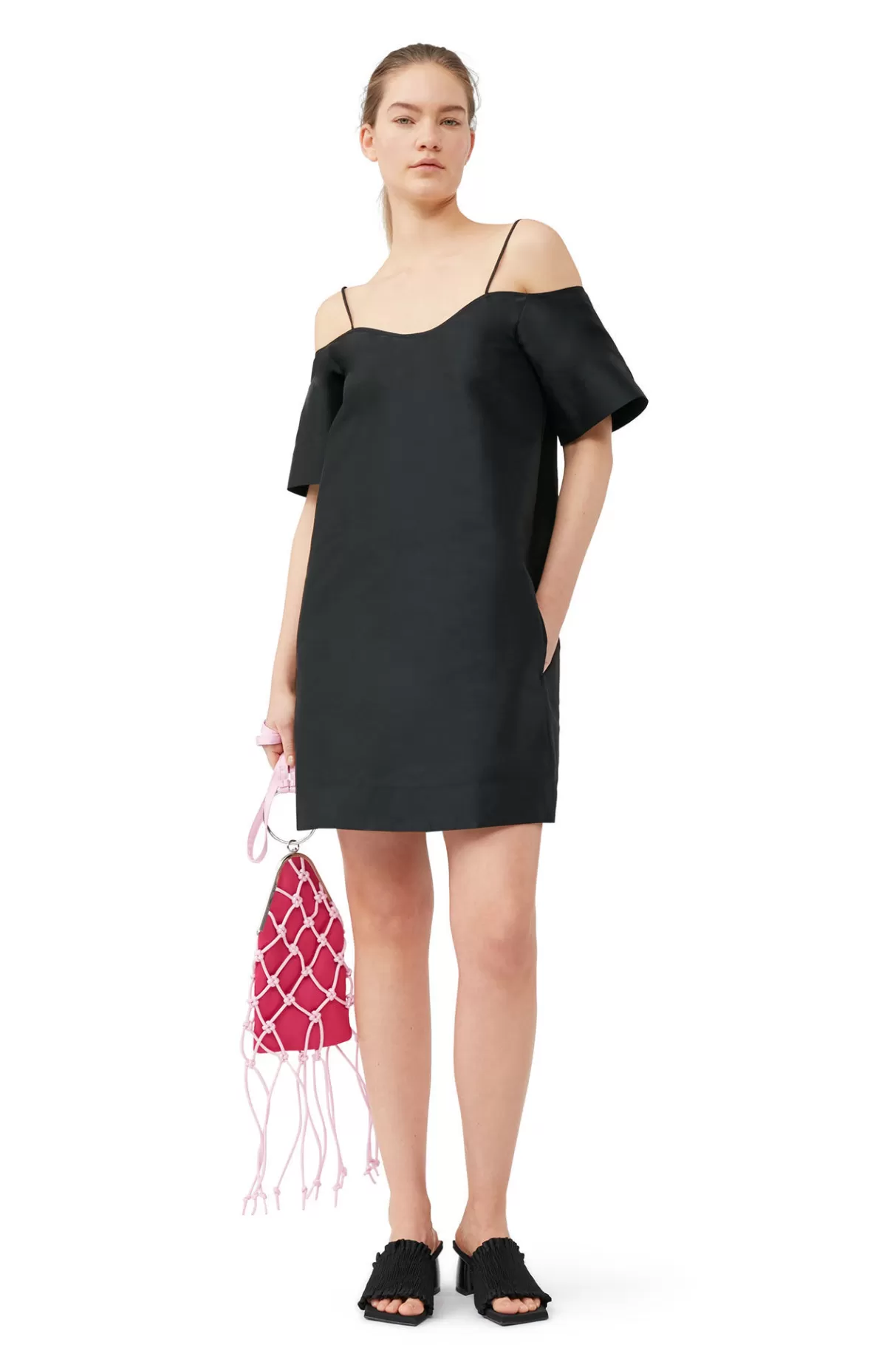 GANNI Kleider<Taffeta-Minikleid Black