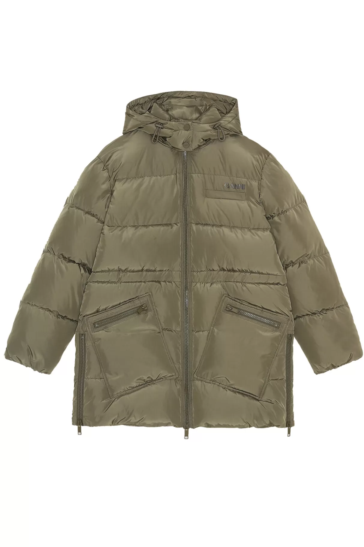 GANNI Mäntel & Jacken<Tech-Puffer-Midi-Jacke Mit Oversize-Passform Kalamata