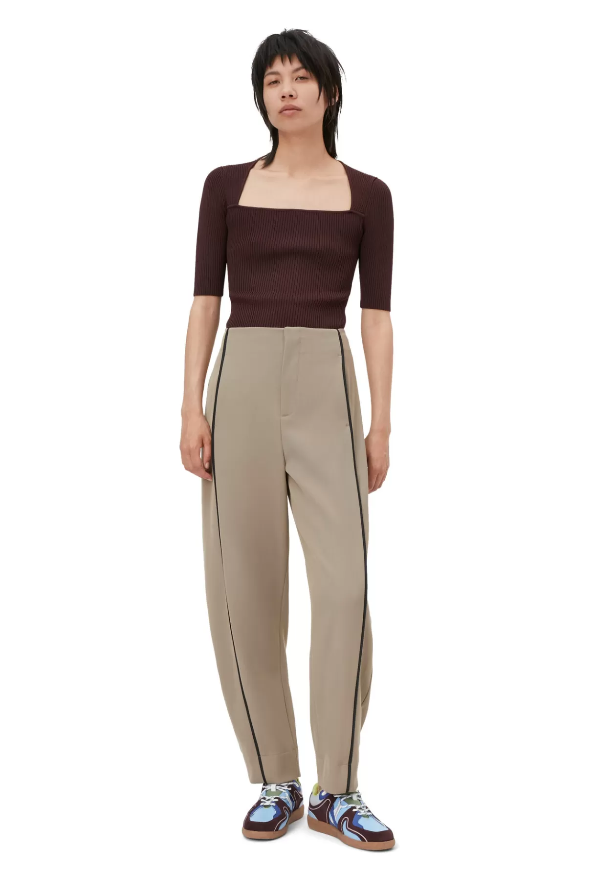 GANNI Hosen<Twill-Hose Petrified Oak