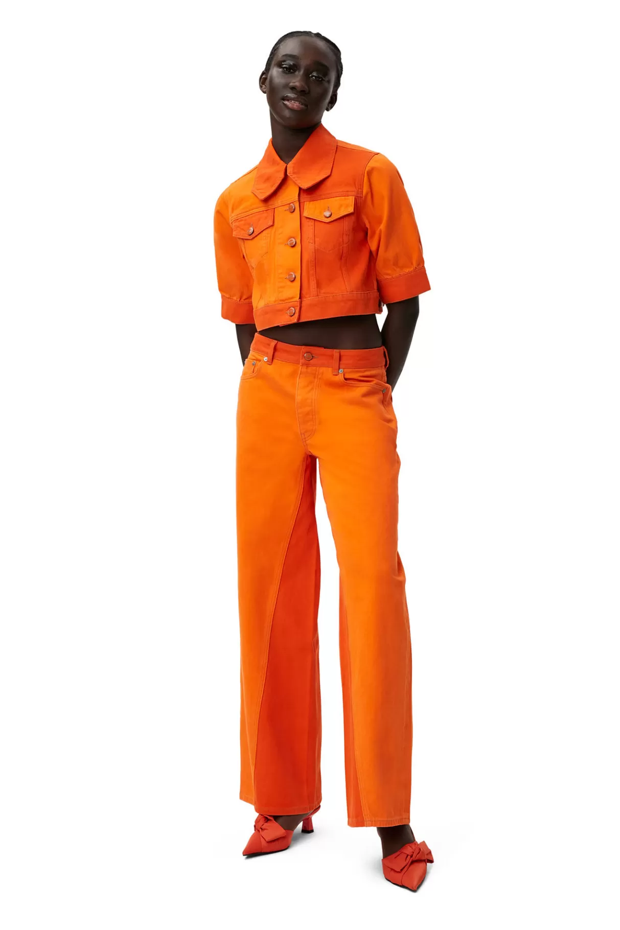 GANNI Hosen<Uberfarbte Jozey-Jeans Orangeade