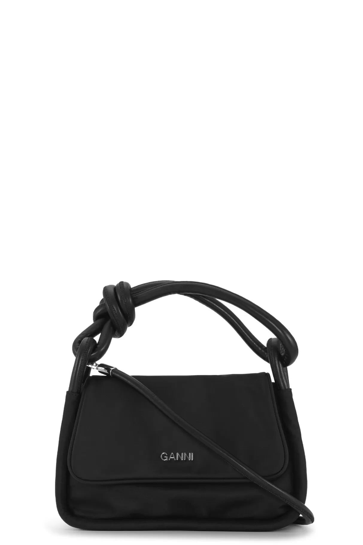 GANNI Handtasche<Umklappbare Tasche Mit Knoten Black