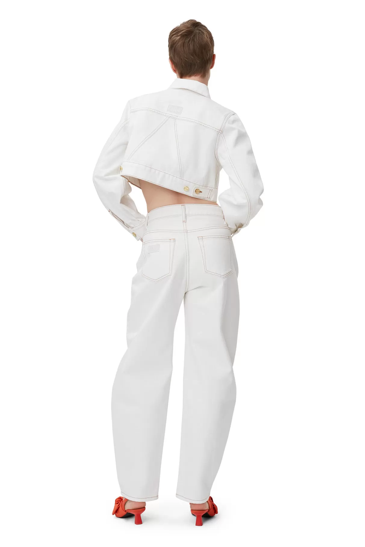 GANNI Hosen<Weise Stary-Jeans Bright White